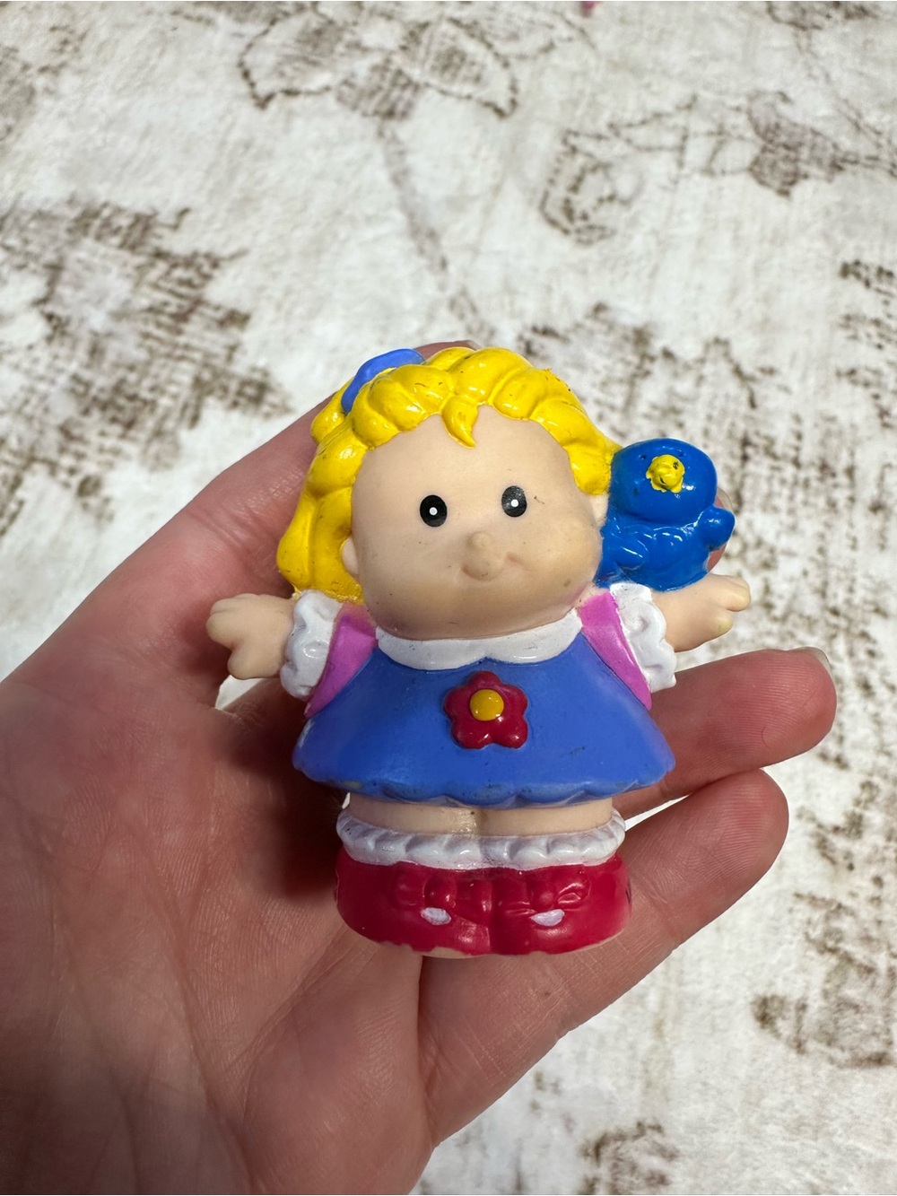 Fisher Price Little People Sarah Lynn 2001 Figurine with Blue Bird